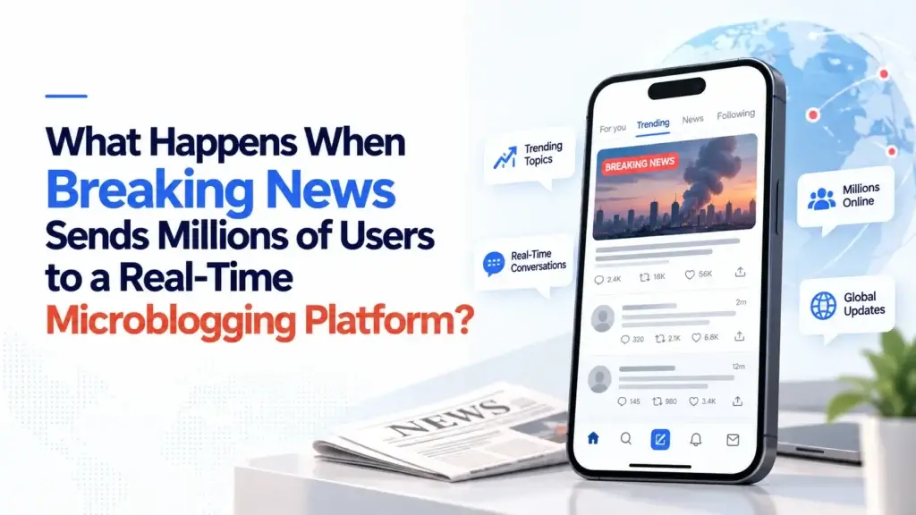 Breaking news driving millions of users to a real-time microblogging platform