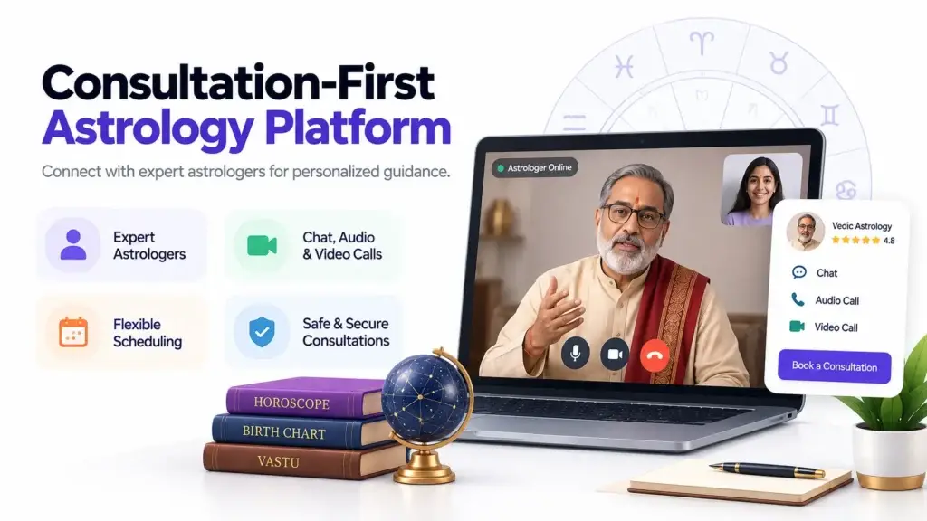 AI-First vs Consultation-First Astrology Platforms: Which Product Model Fits Different User Needs? 1 Consultation-first astrology platform with expert astrologers, chat, audio and video calls, flexible scheduling, and secure consultations
