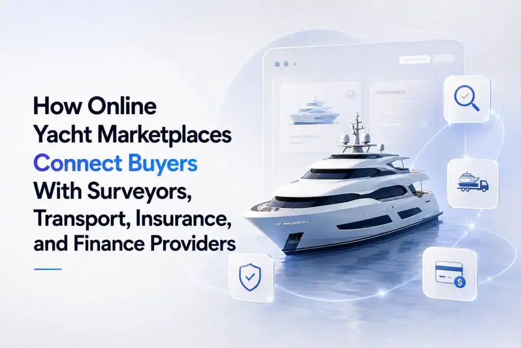 Online yacht marketplace connecting buyers with surveyors, transport, insurance, and finance providers