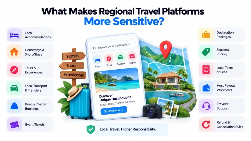 Trust and Security in a Regional Travel Booking Platform: Travelers, Payments, APIs, and Access Controls 1 Regional travel platform managing local accommodations, tours, transfers, seasonal pricing, taxes, payouts, and traveler support