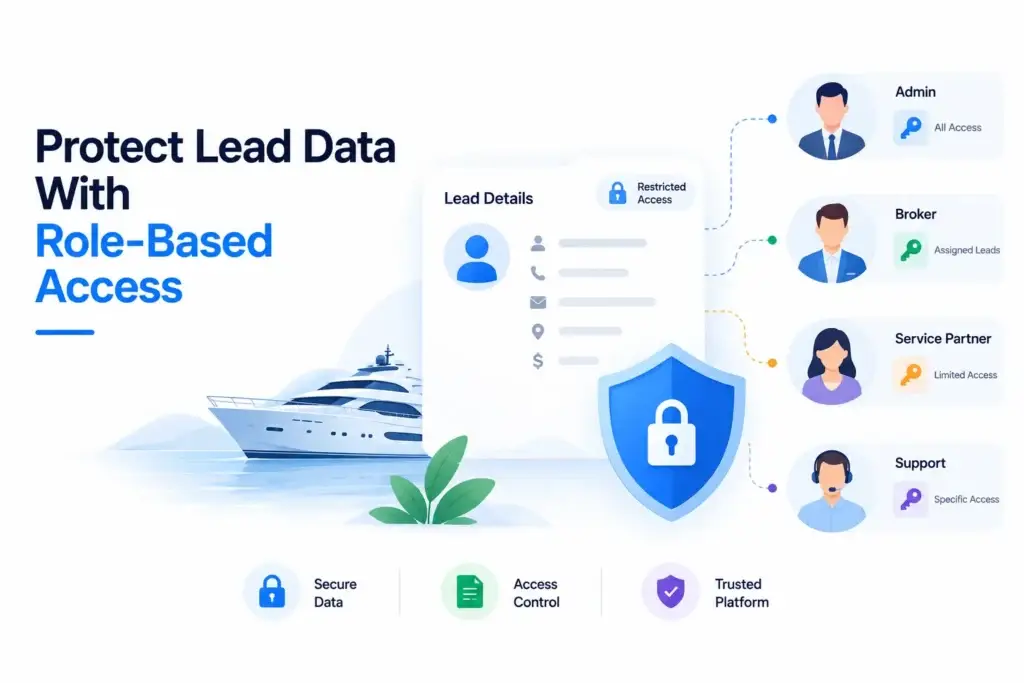 Yacht Marketplace Platform Lead Qualification: Identifying Serious Buyers Before Broker Follow-Up 2 Role-based access control protecting Yacht Marketplace Lead Qualification data for admins, brokers, service partners, and support teams
