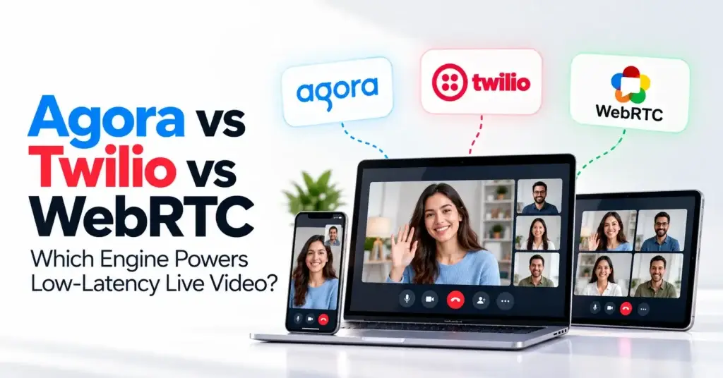 Agora vs Twilio vs WebRTC for low-latency live video streaming