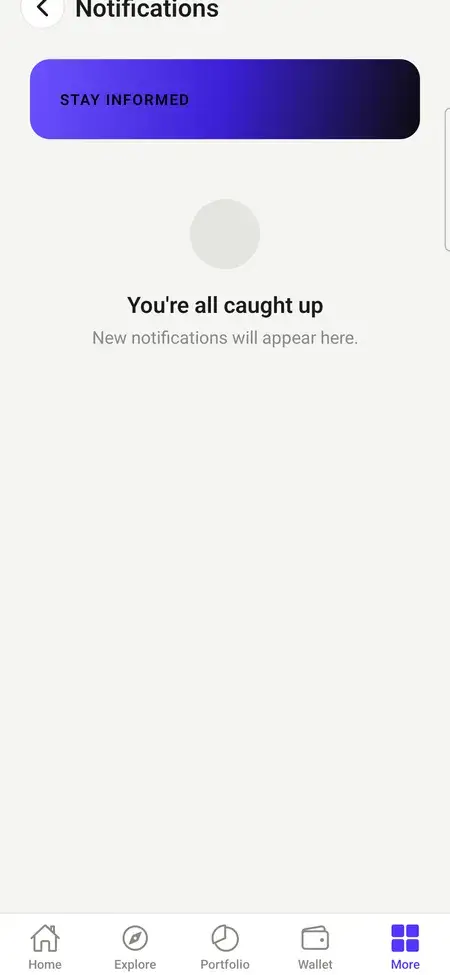 MXPropstake agent app notifications screen where listing, offer and commission alerts are delivered