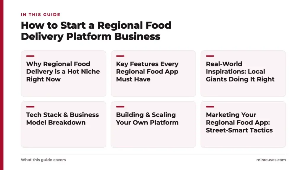 How to Start a Regional Food Delivery Platform Business 1 How to Start a Regional Food Delivery Platform Business: Why Regional Food Delivery is a Hot Niche Right Now, Key Features Every Regional Food App Must Have, Real-World Inspirations: Local Giants Doing It Right, Tech Stack & Business Model