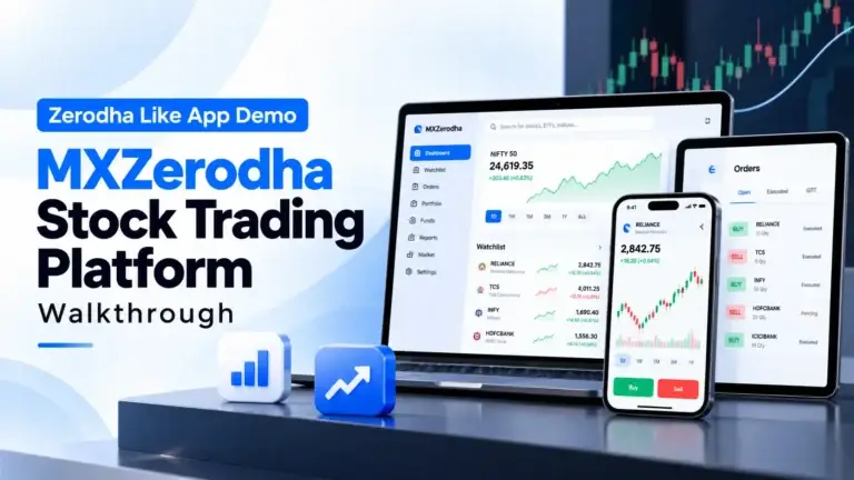 Zerodha like app demo MXZerodha stock trading platform walkthrough