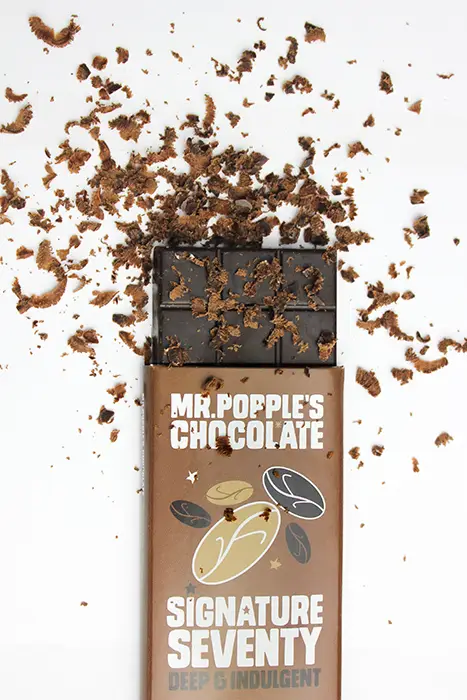 Signature Seventy Chocolate bar with chocolate shavings