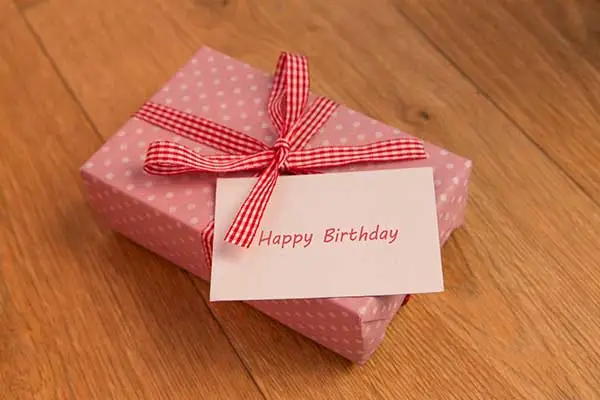 An allergy free chocolate bar wrapped up as a birthday present