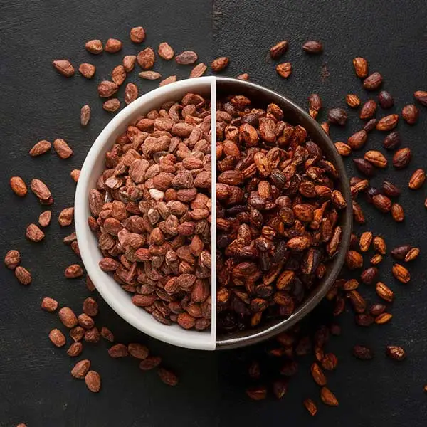raw cacao vs roasted cacao