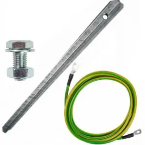 Erdungsstab-Set 1 m (verzinkter T-Stahl) mit 2 m Kabel + M6-Schraube โ ideal fรผr Hardmann 5000 OT/SP