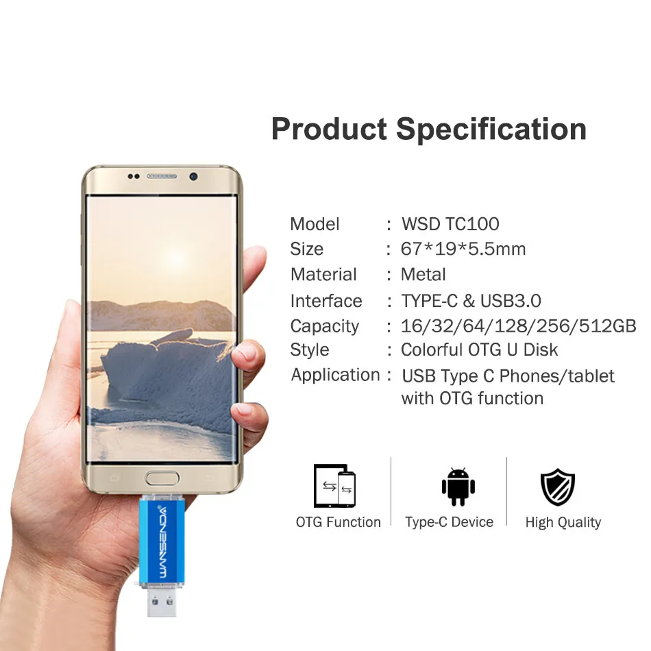 דיסק און קי טייפ סי זיכרון נייד USB Type-C מהיר 3.0