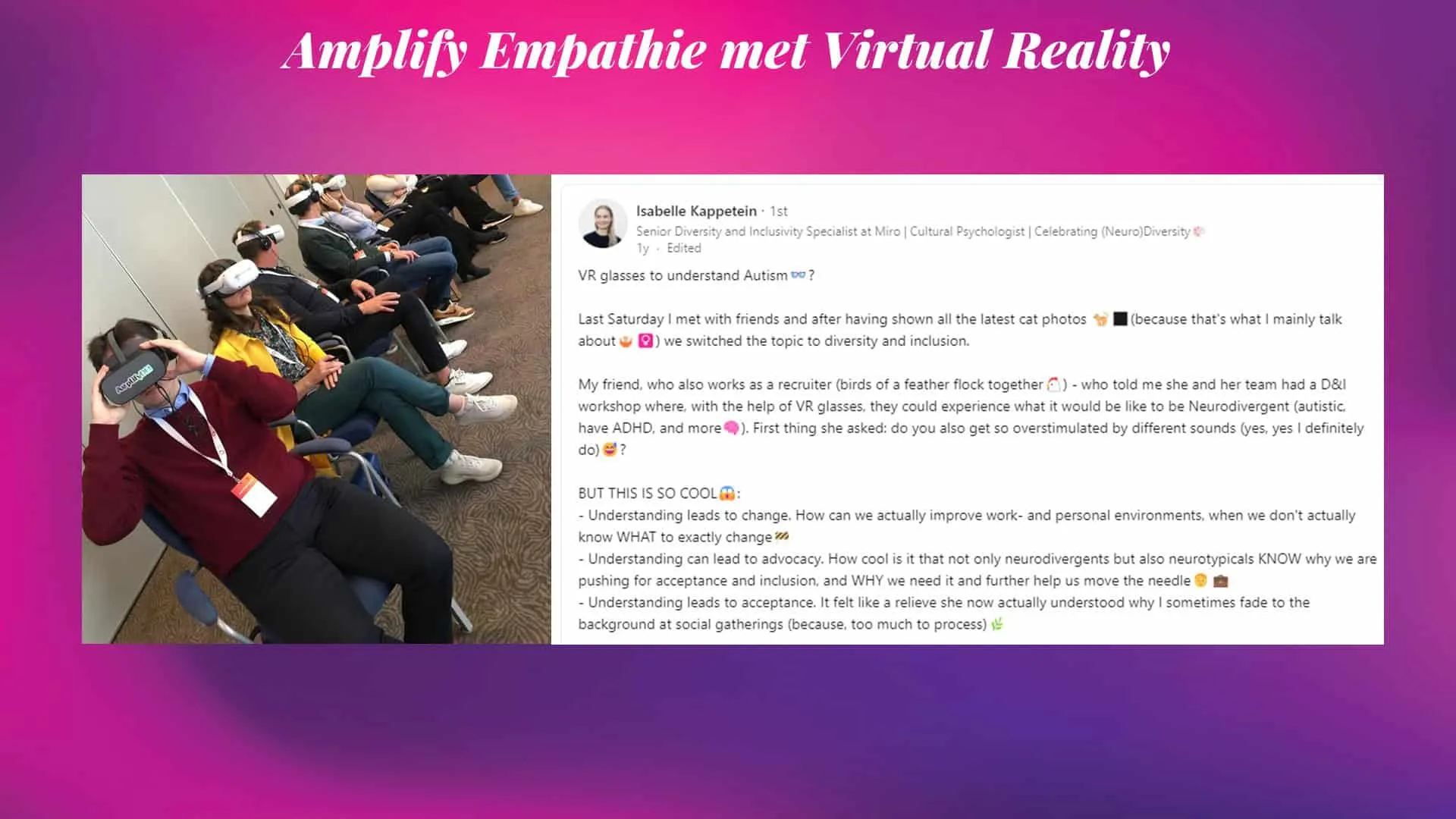 Amplify Empathie met Virtual Reality Testimonial
