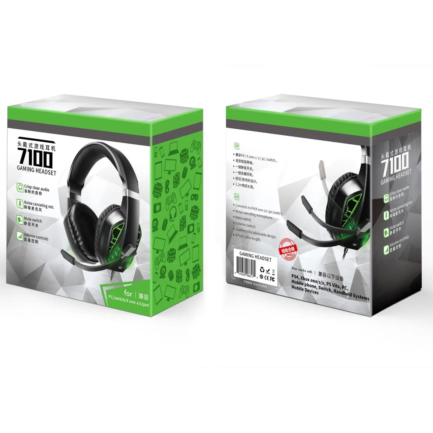 OohTeX Gaming Headset for Xbox one, PC, PS4, PS5, Laptop, Mac, iPad,Switch Games, Video Game Headset with Microphone Noise Canceling Bass Surround Soft Memory Earmuffs (OT-7200). - Image 4