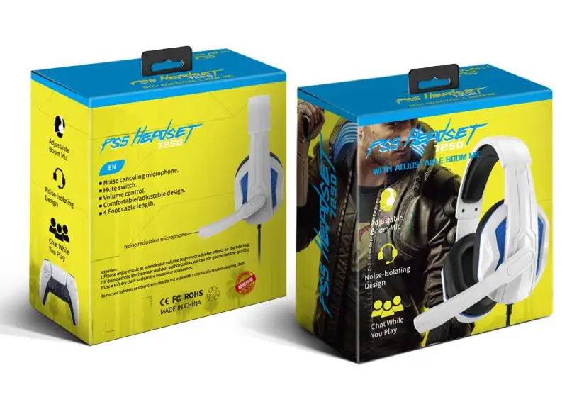 OohTeX White Gaming Headset for PS4, PS5, PC, Wired Over-Ear Headphone with Noise Canceling Microphone, 7.1 Surround Sound,Comfortable Earmuffs (OT-7250). - Image 5