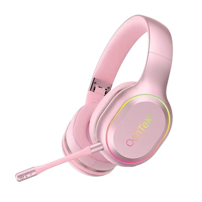 OohTeX Bluetooth Headsets Over Ear Game Wireless/Wired/TF with Mic 60H Play Time Hi-Fi Deep Bass HD Stereo Sports RGB Active Noise Cancelling Foldable Headset for Cell Phone/PC (OT-80X) - Image 2