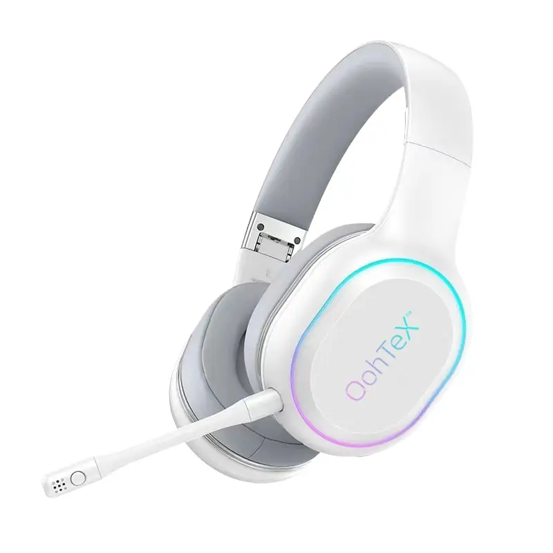 OohTeX Bluetooth Headsets Over Ear Game Wireless/Wired/TF with Mic 60H Play Time Hi-Fi Deep Bass HD Stereo Sports RGB Active Noise Cancelling Foldable Headset for Cell Phone/PC (OT-80X) - Image 3