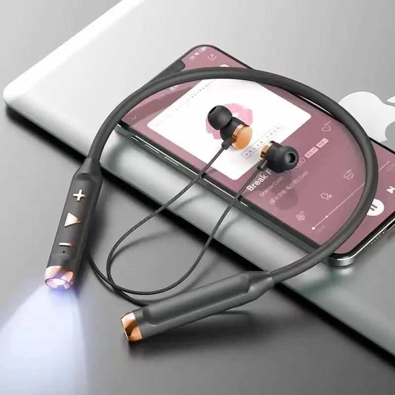 OohTeX Sports Torch Flashlight Neckband Bluetooth Earphones High Quality (BT-18) - Image 2