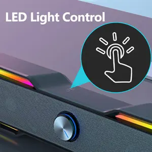 OohTeX RGB Soundbar Computer Speakers,RGB Gaming Speakers for PC, Laptop, Tablet, Smartphones, Wired USB Powered Sound Bar with Bluetooth Connection & Enhanced Stereo Bass, with Dual-Channel LED Lighting Changes Desktop Speakers (OT-RGBSB) - Image 8
