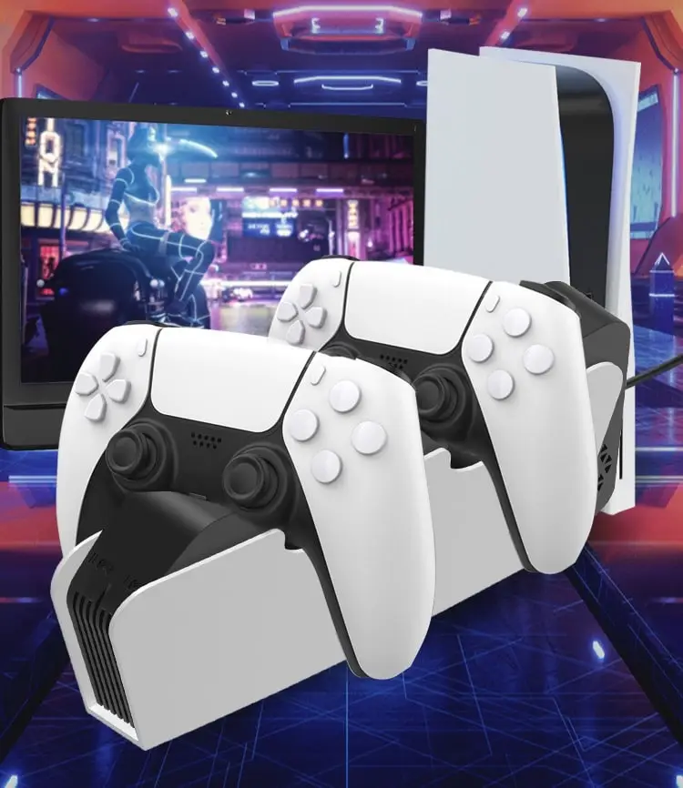 OohTeX Docking Station Replacement for Dual Sense Charging Station Game PS5 Charging Station Gamepad Charger For Playstation 5 For PS5 Dual Chargers Playstation 5 Dual Controller Charging Stand (PS5C)