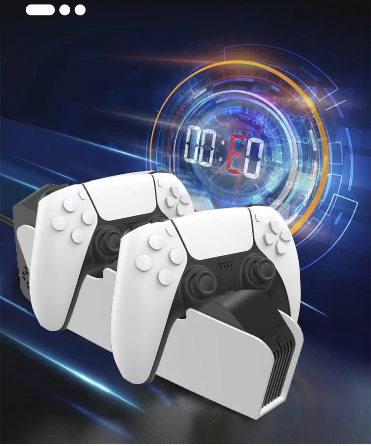 OohTeX Docking Station Replacement for Dual Sense Charging Station Game PS5 Charging Station Gamepad Charger For Playstation 5 For PS5 Dual Chargers Playstation 5 Dual Controller Charging Stand (PS5C) - Image 4