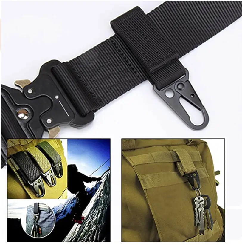 OohTeX Tactical Belt Hanging Carabiners Hook Nylon Webbing Buckle Strap Clip for MOLLE Backpack(TBHC) - Image 2