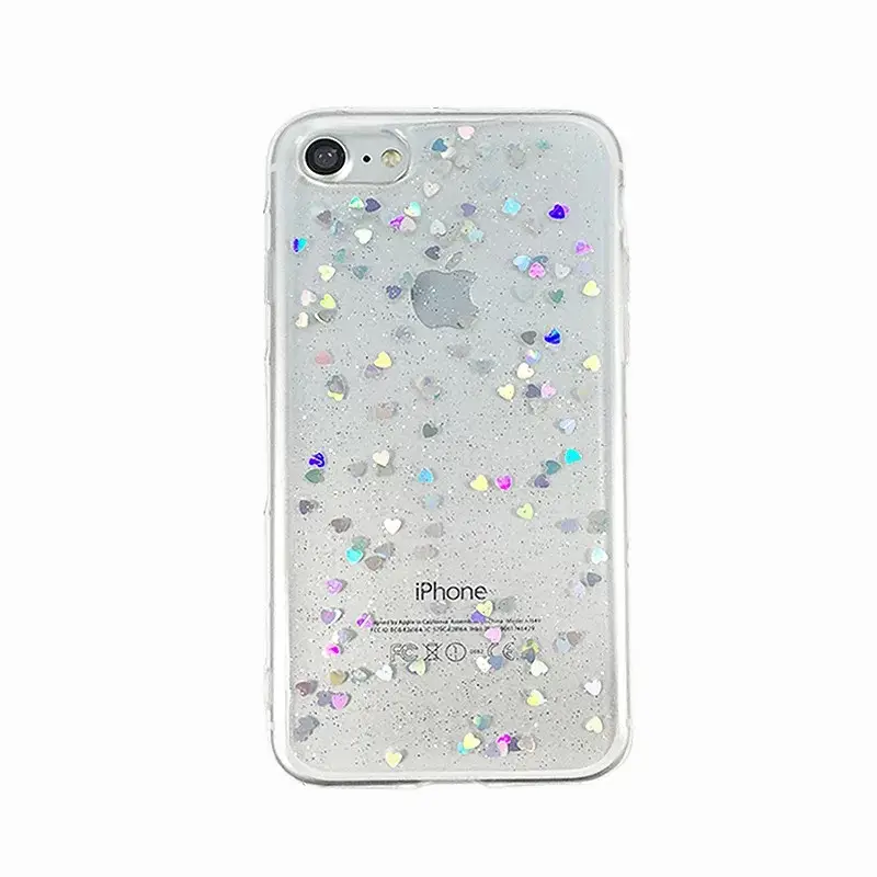 OohTeX Luxury Bling Glitter Phone Case Back Cover Love Heart Soft Silicone Phone Cases