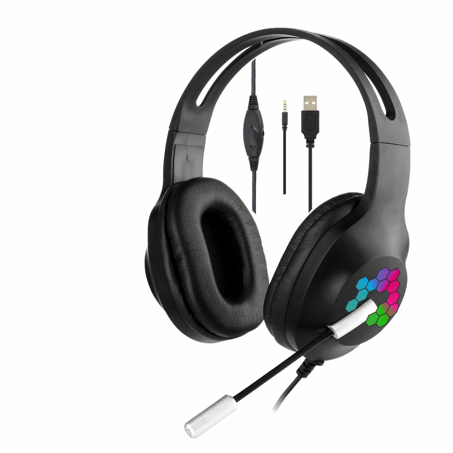 OohTeX Stereo PC Casque MIC LED Light Wholesale Gaming Earphones Headsets (Q11) - Image 2