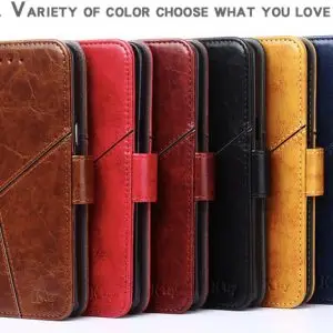OohTeX High-quality Leather Geometry Phone Case Shockproof Flip-in Card Leather Phone Cover(PJH)