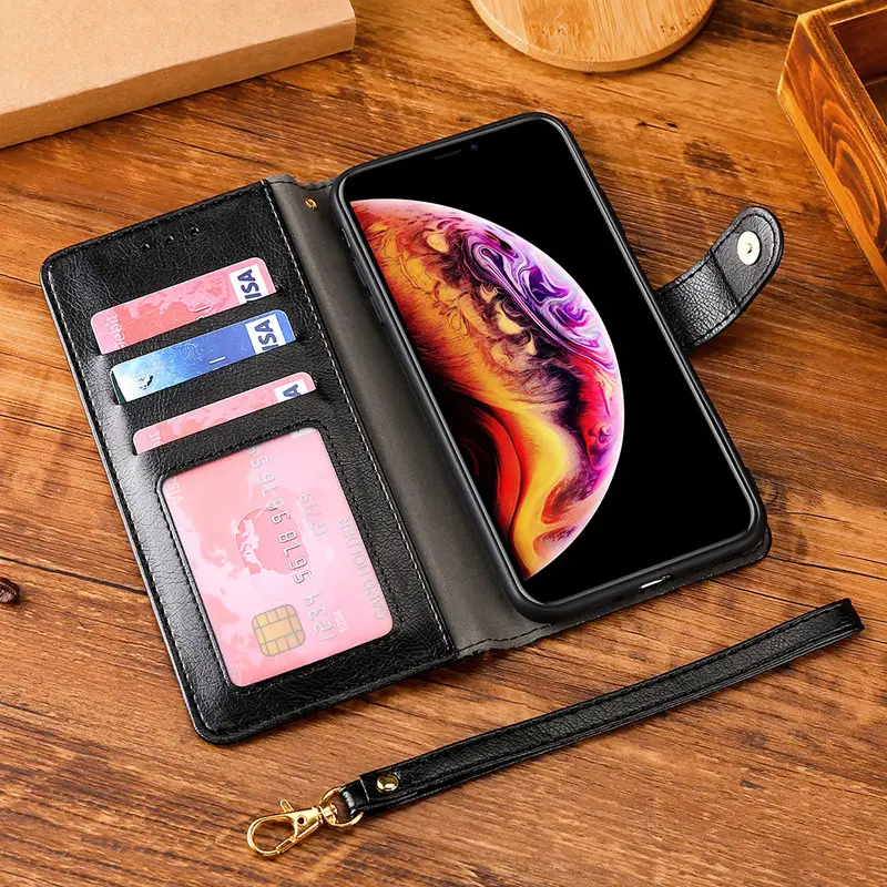 OohTeX Fashion Soft PU TPU Silicone Multifunctional Zipped Wallet Case Leather Phone Cover(PLL) - Image 10