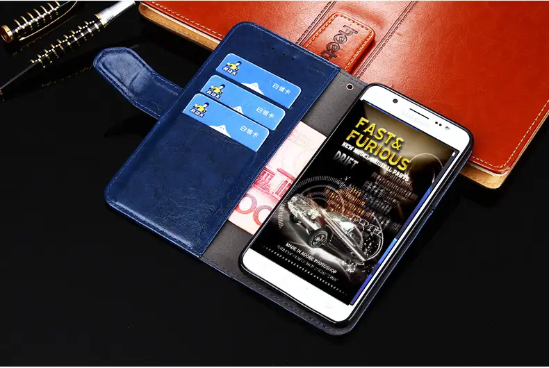 OohTeX High-quality Leather Geometry Phone Case Shockproof Flip-in Card Leather Phone Cover(PJH) - Image 3