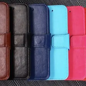 OohTeX Vintage Soft PU TPU Silicone Crazy Horse Crystal Pattern Leather Phone Case(PR6)