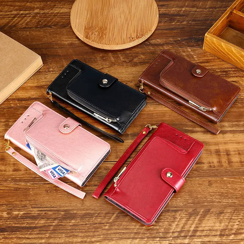 OohTeX Fashion Soft PU TPU Silicone Multifunctional Zipped Wallet Case Leather Phone Cover(PLL) - Image 8