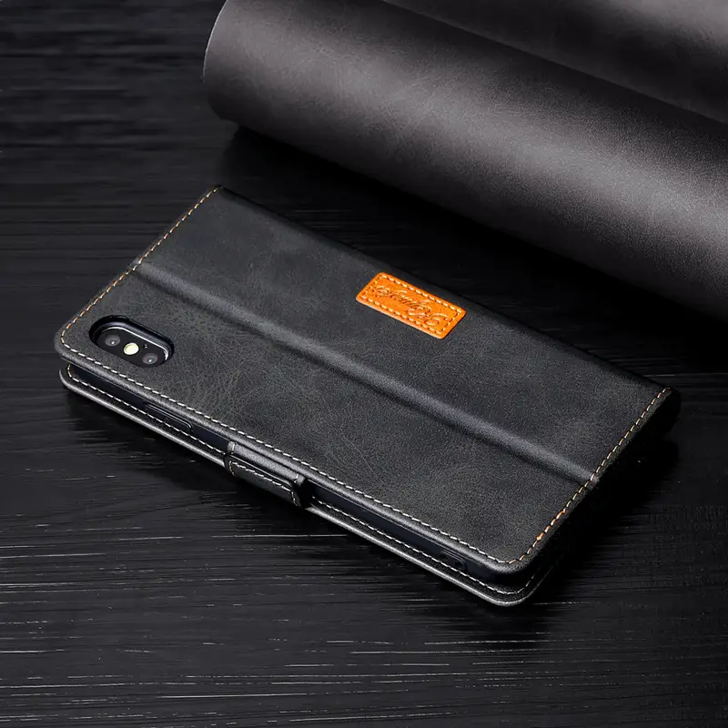 OohTeX High-quality Leather Phone Case Shockproof Flip-in Card Contrast color Leather Phone Case(PZS) - Image 6
