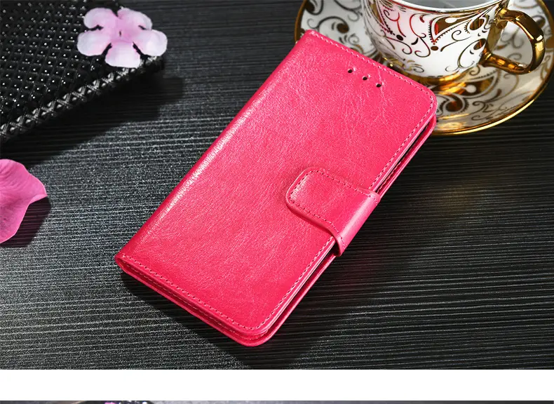 OohTeX Vintage Soft PU TPU Silicone Crazy Horse Crystal Pattern Leather Phone Case(PR6) - Image 4