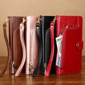OohTeX Fashion Soft PU TPU Silicone Multifunctional Zipped Wallet Case Leather Phone Cover(PLL)