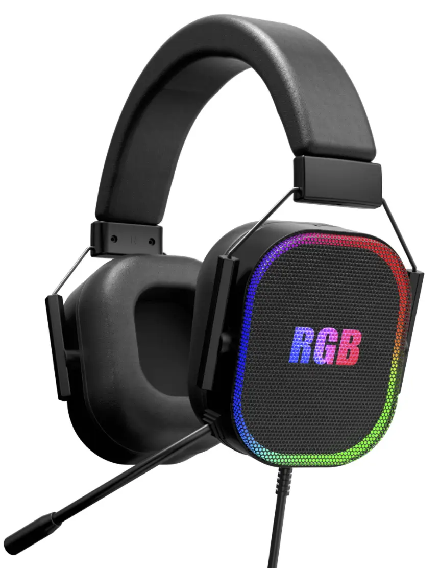 OohTeX  PC Gaming Headset RGB LED Lights Stereo Sound 3.5mm+USB Wired On Ear Headphones (Q10) - Image 2