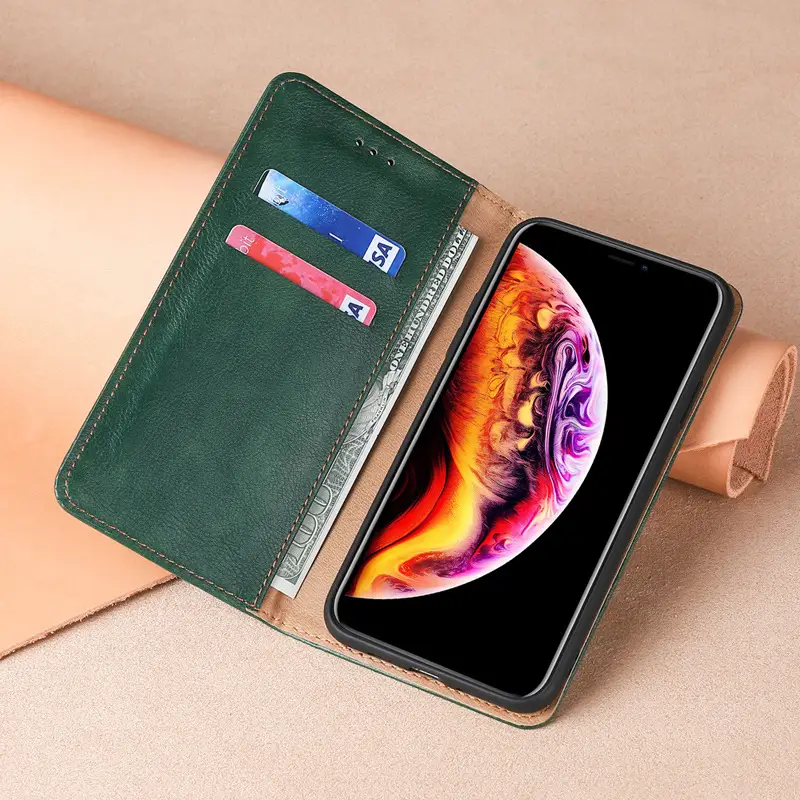 OohTeX Vintage Soft PU TPU Silicone Magnetic Cards Leather Wallet Mobile Covers(PCS) - Image 7