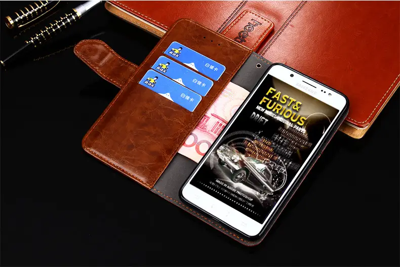 OohTeX High-quality Leather Geometry Phone Case Shockproof Flip-in Card Leather Phone Cover(PJH) - Image 5
