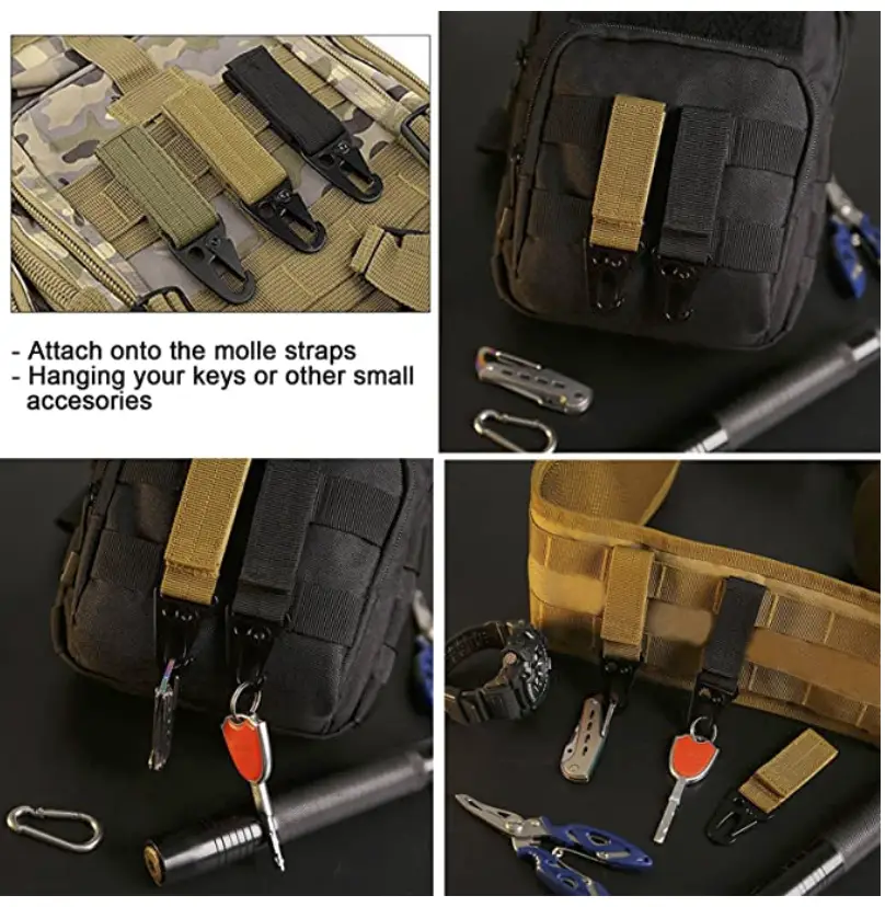 OohTeX Tactical Belt Hanging Carabiners Hook Nylon Webbing Buckle Strap Clip for MOLLE Backpack(TBHC) - Image 3