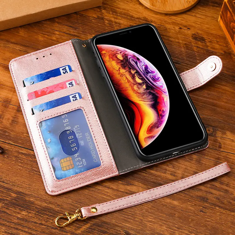 OohTeX Fashion Soft PU TPU Silicone Multifunctional Zipped Wallet Case Leather Phone Cover(PLL) - Image 12