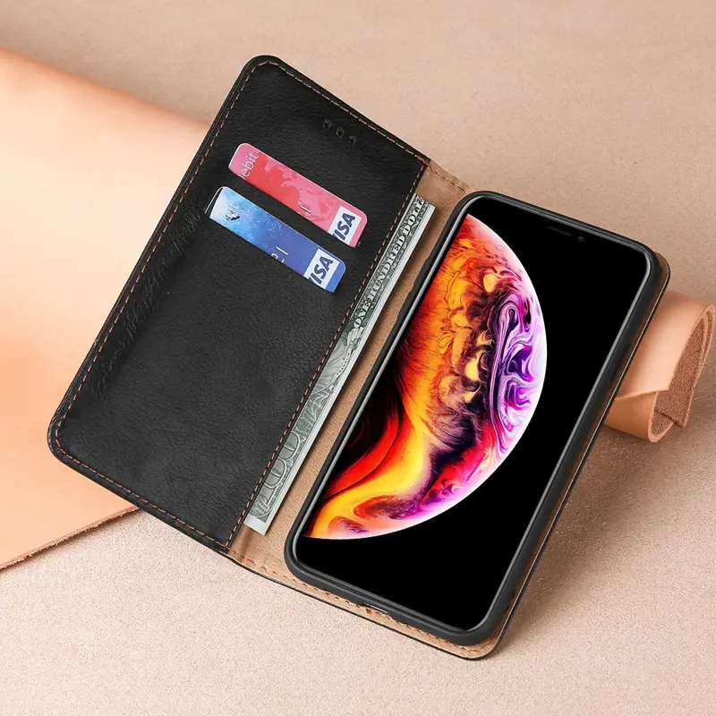 OohTeX Vintage Soft PU TPU Silicone Magnetic Cards Leather Wallet Mobile Covers(PCS) - Image 2