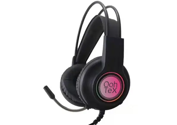 OohTeX  Professional PC Gaming Headphones LED Lighting Wired Headset Support OEM Color LOGO (V9000)