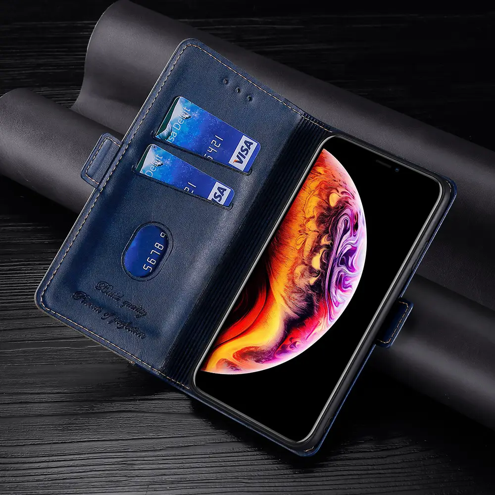 OohTeX High-quality Leather Phone Case Shockproof Flip-in Card Contrast color Leather Phone Case(PZS) - Image 8