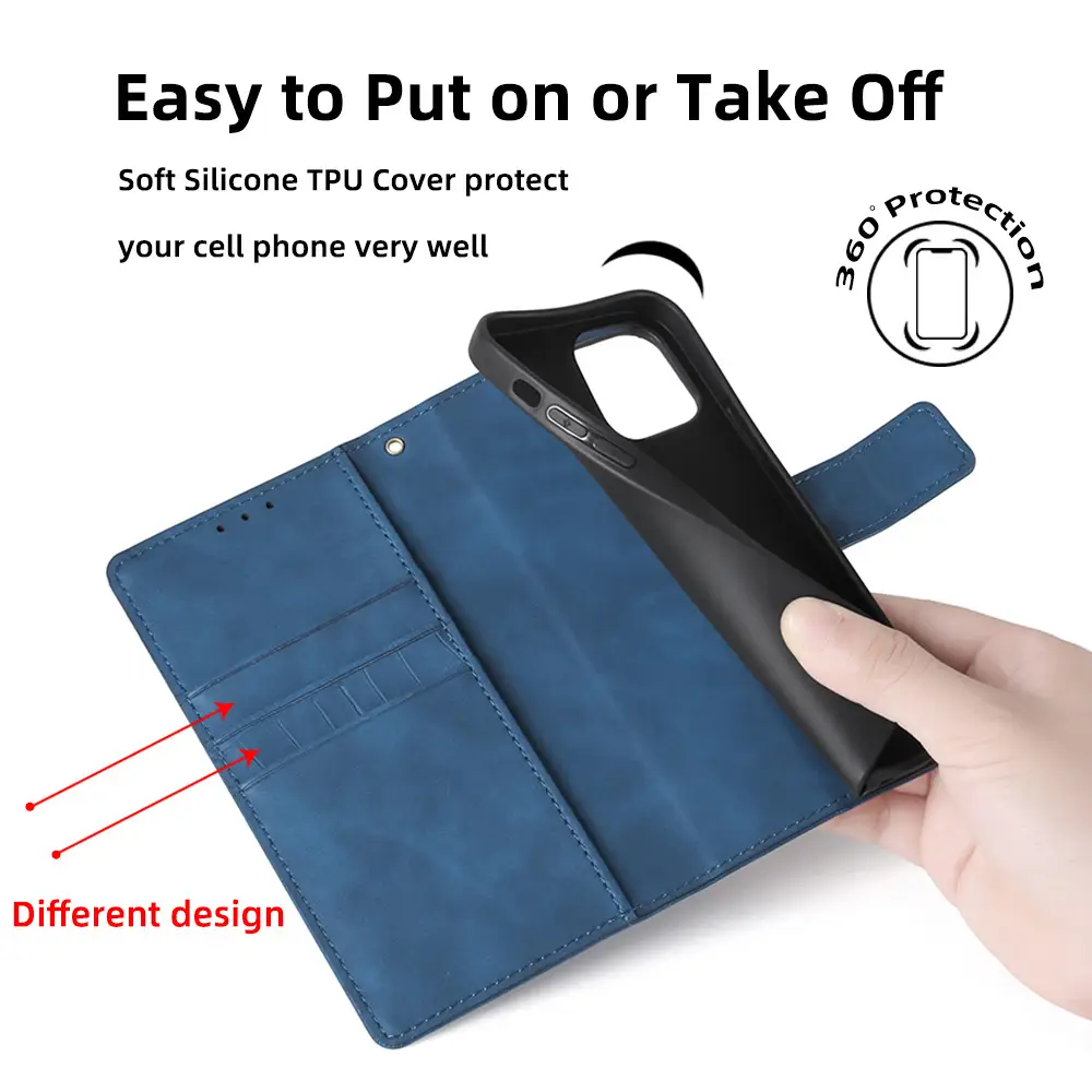 OohTeX Luxury Crocodile Leather Unisex Phone Wallets Design Kick Stand Case(PEY) - Image 4