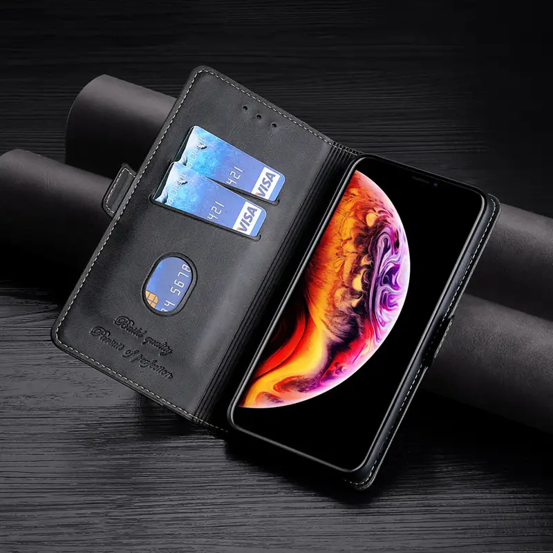 OohTeX High-quality Leather Phone Case Shockproof Flip-in Card Contrast color Leather Phone Case(PZS) - Image 10
