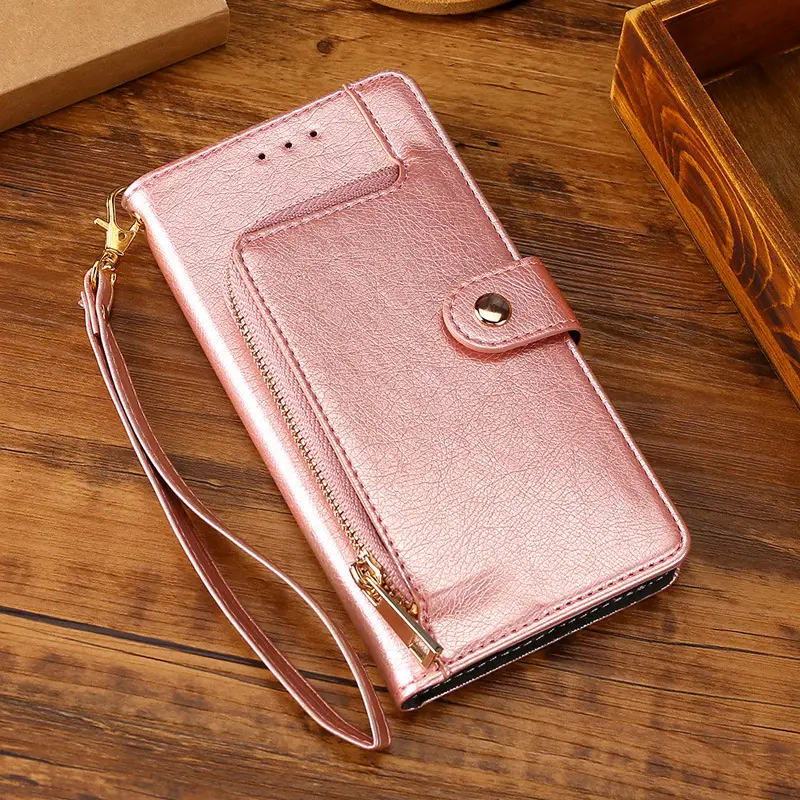 OohTeX Fashion Soft PU TPU Silicone Multifunctional Zipped Wallet Case Leather Phone Cover(PLL) - Image 4