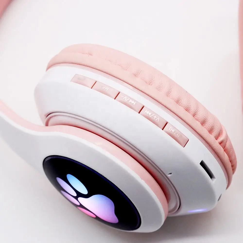 Wireless Cat Ear Bluetooth 5.0 Headset Microphone Handfree Earphone Headphone With LED Light - Image 16