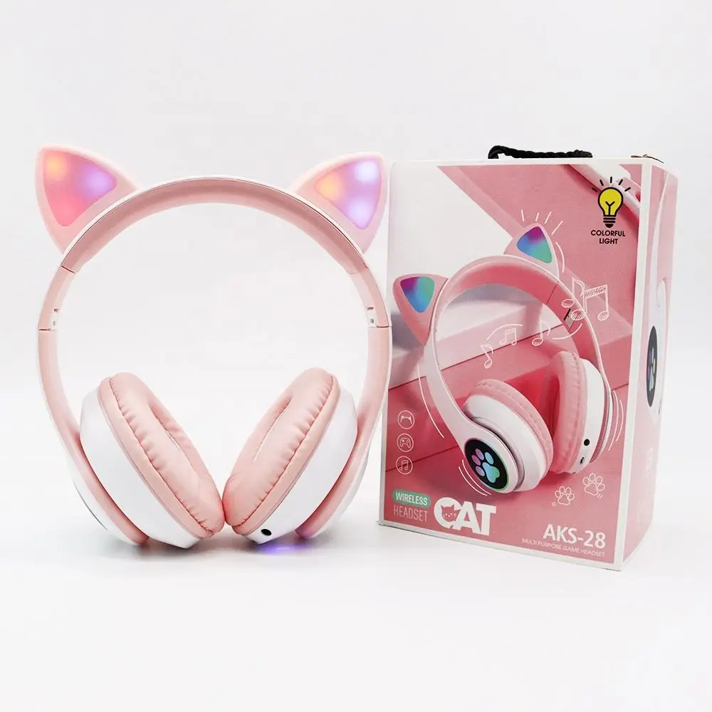 Wireless Cat Ear Bluetooth 5.0 Headset Microphone Handfree Earphone Headphone With LED Light - Image 17