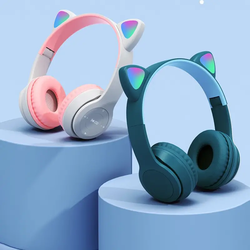 Valdus P47m Cat Ear Wireless Headphone Bt Call Multicolor Glow Led Long Battery Life Gaming Gaming Headset Earphone - Image 10