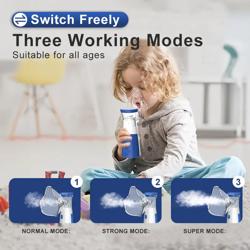 302 Portable Ultrasonic Mesh Nebulizer | Silent, Efficient Respiratory Relief for Adults & Children - Image 3