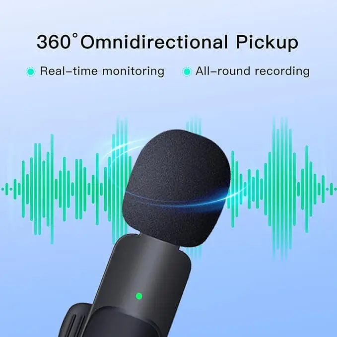 1 or 2pcs Wireless Collar Microphone for cellphone ,iPad,Plug-Play 2.4G Ultra-Low Delay Built-in Noise Reduction Chip 4H Working Time for Video Recording Interview Podcast Vlog YouTube
